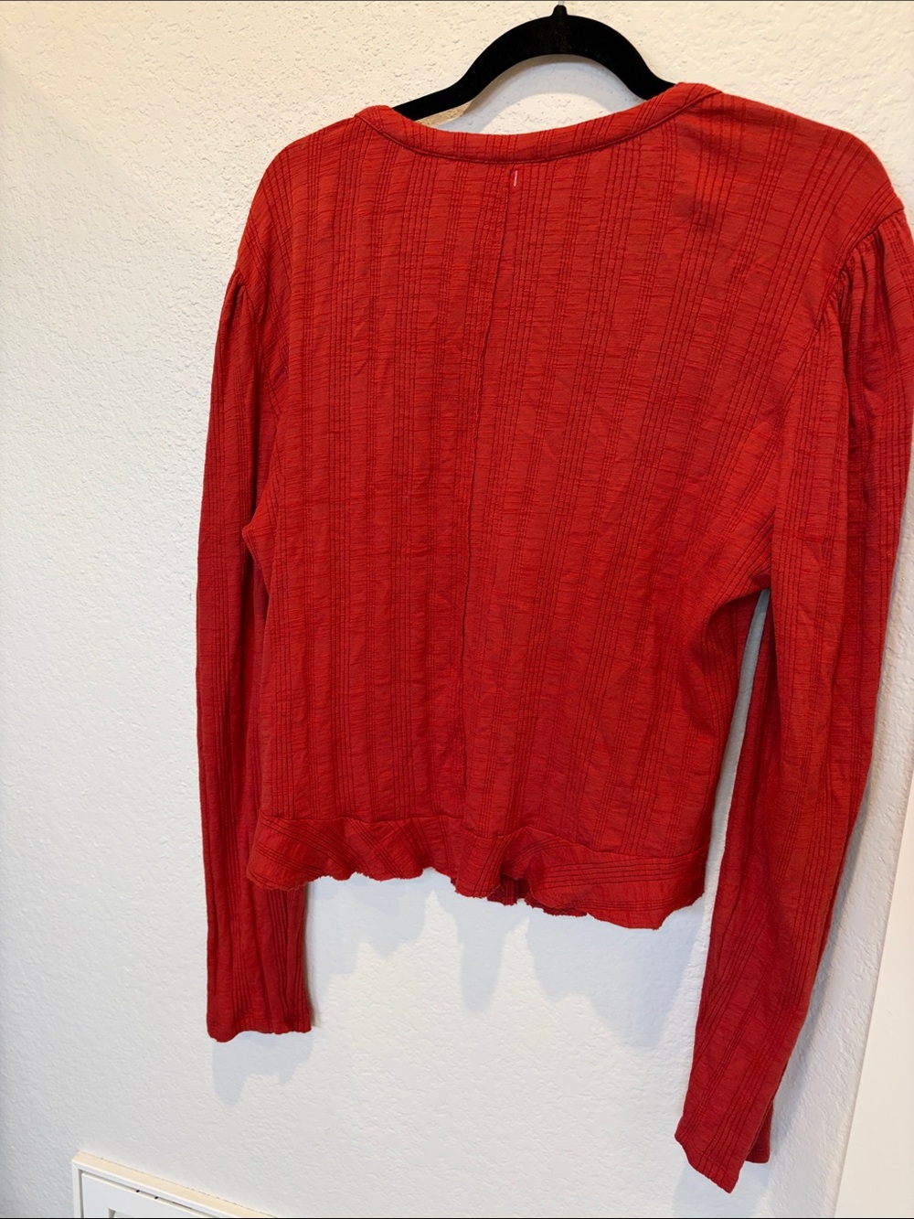 Pilcro Rust Red Button-Front Ribbed Cardigan - Picture 8 of 8